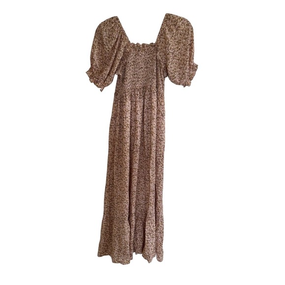 Polagram Floral Off Shoulder Midi Dress Small Pink Spring Summer - Picture 6 of 8